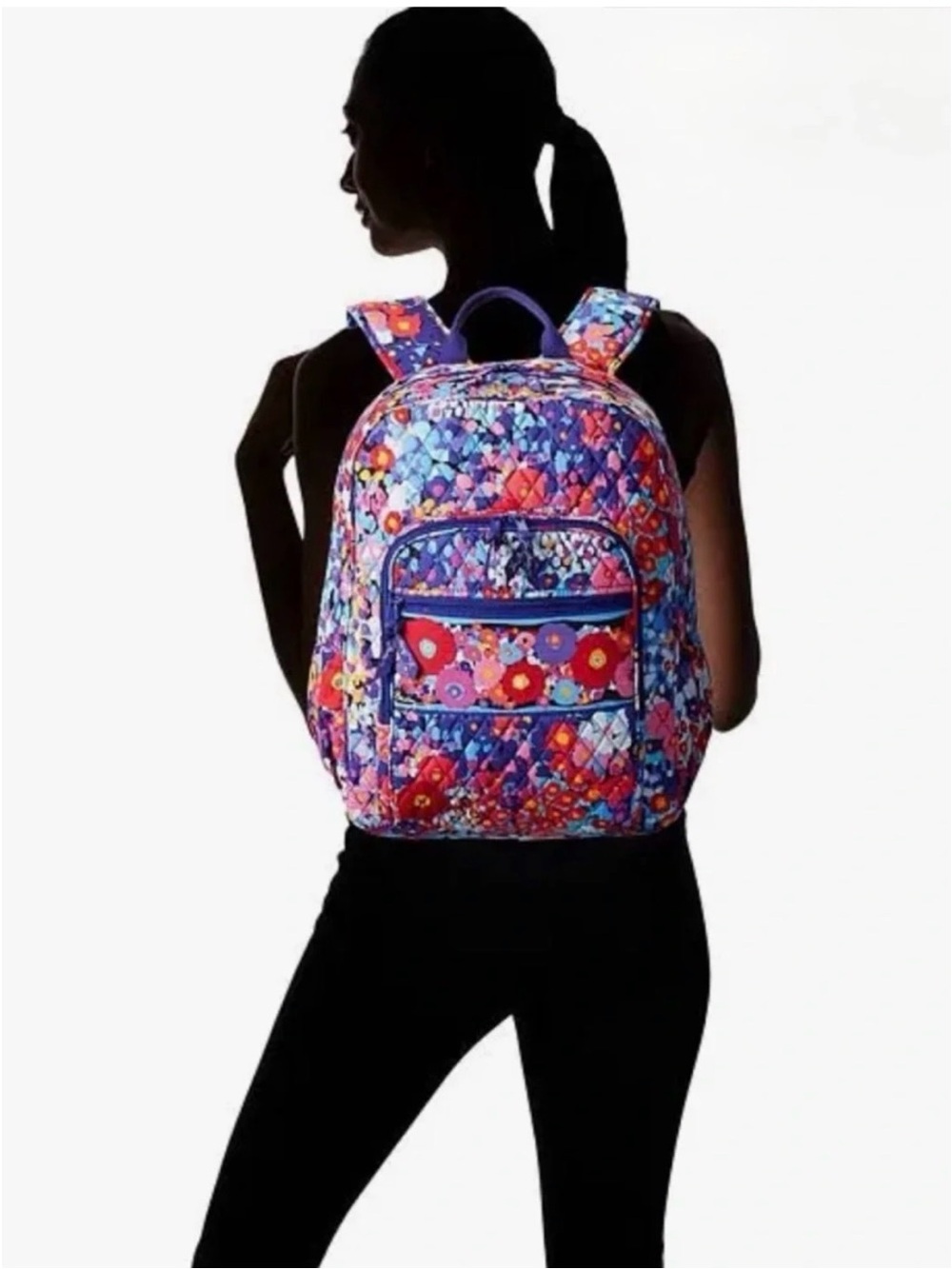 Vera Bradley Pink Floral Large Campua Backpack in Retired Tropical Paradise - Picture 9 of 10